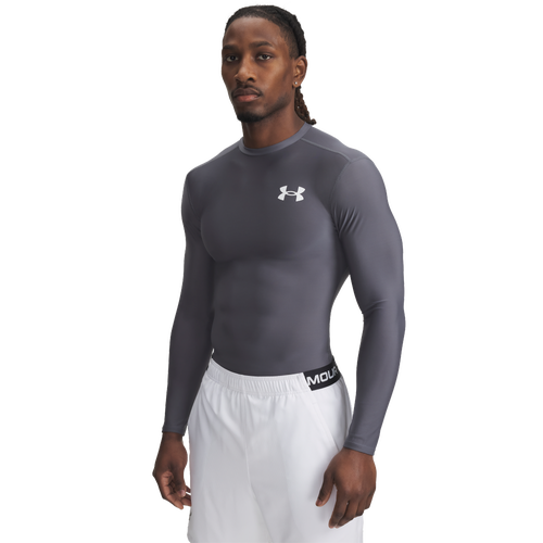 MENS - Under Armour Heatgear OG Compression Long Sleeve - Castlerock/White