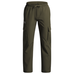 Boys' Grade School - Under Armour Icon Woven Pants - White/Marine Od Green