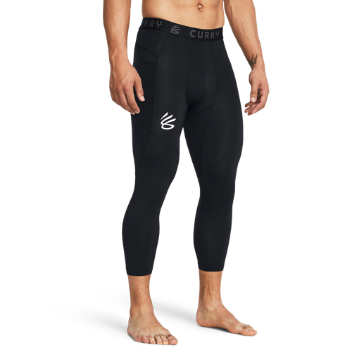 

Under Armour Mens Under Armour Curry 3/4 Comp Leggings - Mens Black/Black/White Size 3XL