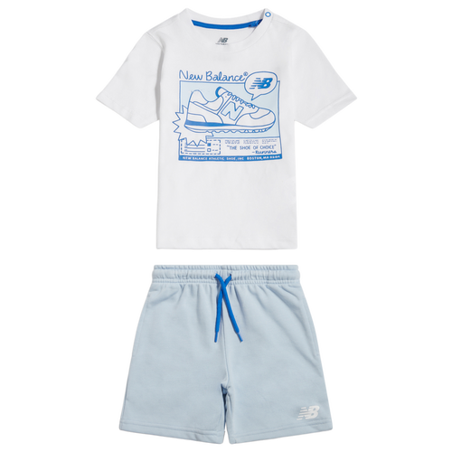 BOYS - New Balance T-Shirt Short Set - White/Blue