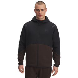Men's - Under Armour Unstoppable Fleece Full-Zip Hoodie - Black/Kona Brown/Black