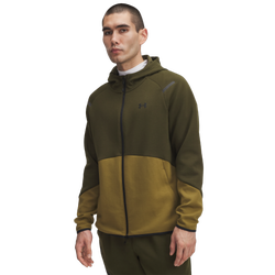 Men's - Under Armour Unstoppable Fleece Full-Zip Hoodie - Expedition Green/Canteen Green/Black