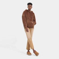 Women's - UGG Loyra Sherpa Hoodie - Cedar Bark