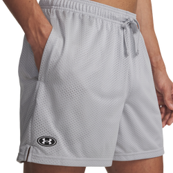 Men's - Under Armour Essential Mesh Shorts - Gray/White