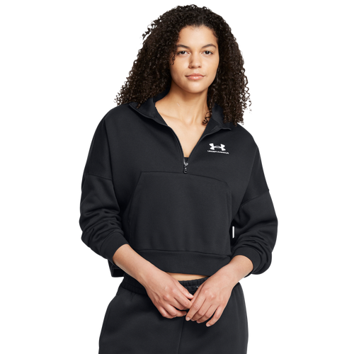 Under Armour Icon Fleece Oversized Half-Zip - Under Armour Black/White