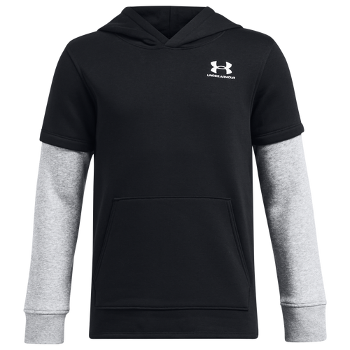  - Under Armour Icon Fleece Jersey Hoodie - Black/White Mod Gray