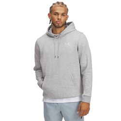 Men's - Under Armour Essential Fleece Hoodie - White/Mod Gray
