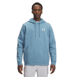 Men's - Under Armour Essential Fleece Hoodie - Blue Smoke/White