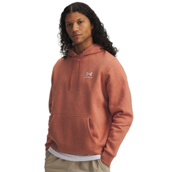 Men's - Under Armour Essential Fleece Hoodie - White/Cinna Red