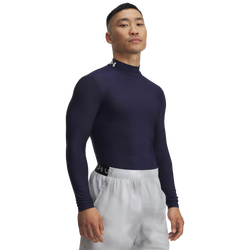 Men's - Under Armour Heatgear Og Compression Mock L/S - Midnight Navy/White