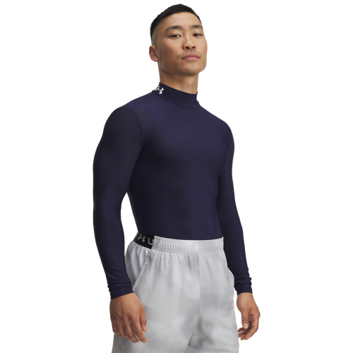 Under Armour Heatgear Og Compression Mock L/S - Under Armour Midnight Navy/White