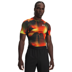 Men's - Under Armour HeatGear Printed T-Shirt - Black/Yellow