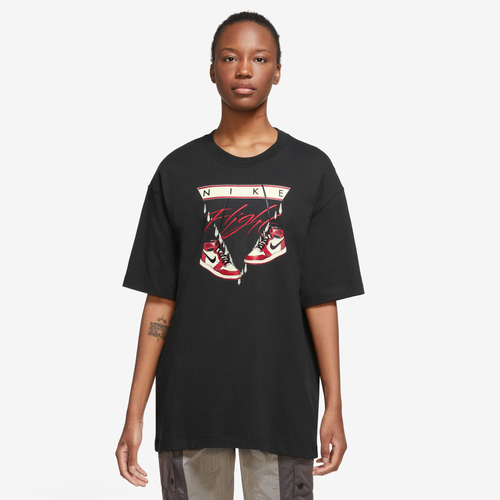 

Jordan Womens Jordan Flight Shoe GFX Oversized T-Shirt - Womens Varsity Red/Black Size L