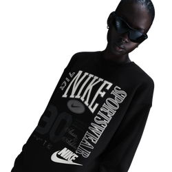 Women's - Nike Street Fleece Crew - Black/Sail