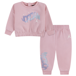 Girls' Preschool - Jordan Jumpman Club Bubble Fleece Set  - Medium Soft Pink