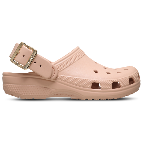  - Crocs Classic Metallic Buckle Clogs - Grey/Blush