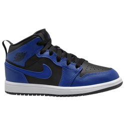Boys' Preschool - Jordan AJ 1 Mid  - Black/Royal/Black