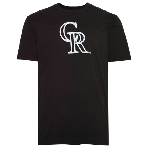 New Era Mens Colorado Rockies Rockies Primary Logo T-Shirt - - Black / White