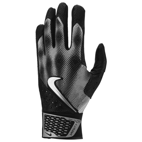 

Nike Mens Nike Alpha Varsity Batting Gloves - Mens Black/Black/Metallic Silver Size XS