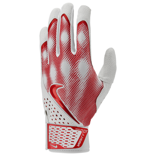 

Nike Mens Nike Alpha Varsity Batting Gloves - Mens White/University Red Size XS