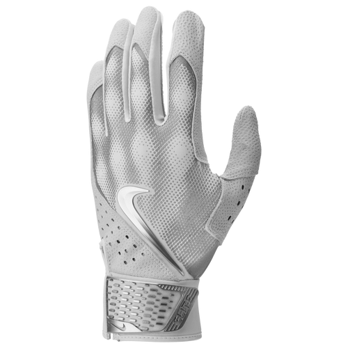 

Nike Mens Nike Alpha Elite Batting Gloves - Mens White/White/Metalallica Silver Size XL