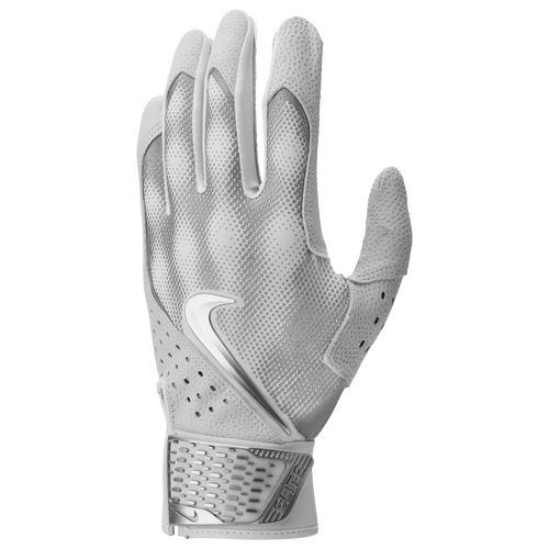 

Nike Mens Nike Alpha Elite Batting Gloves - Mens White/White/Metalallica Silver Size S