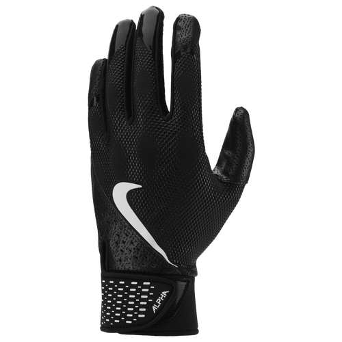 

Nike Mens Nike Alpha Batting Gloves - Mens Black/Black/White Size XL