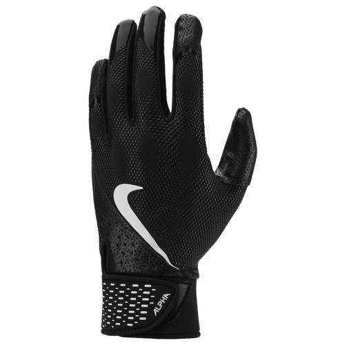 Nike Mens  Alpha Batting Gloves In Black/black/white