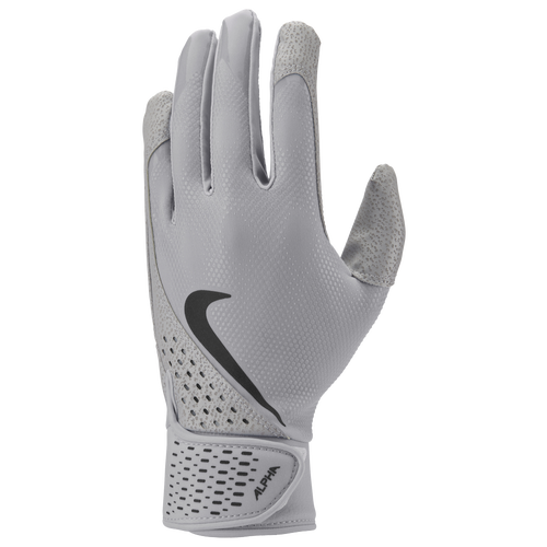 

Nike Mens Nike Alpha Batting Gloves - Mens Light Smoke Grey/Black Size M