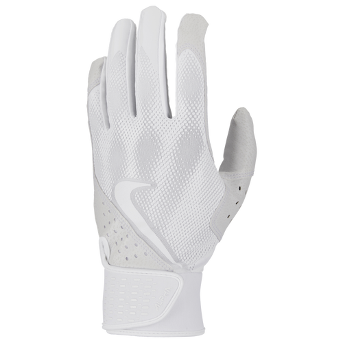 

Nike Mens Nike Alpha Batting Gloves - Mens White/White/White Size L