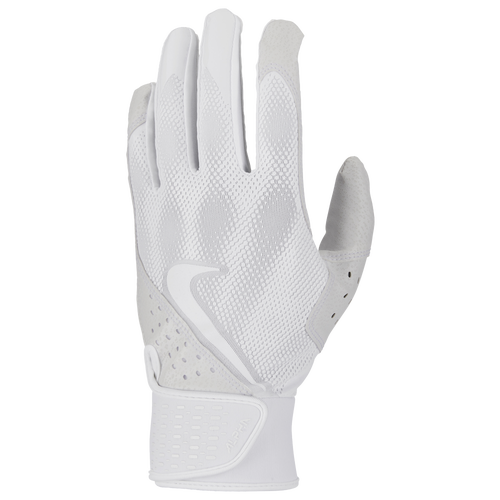 

Nike Mens Nike Alpha Batting Gloves - Mens White/White/White Size S