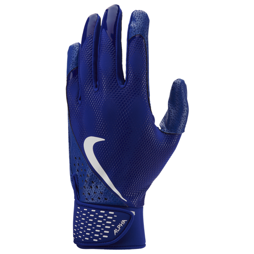 

Nike Mens Nike Alpha Batting Gloves - Mens White/Game Royal Size XL