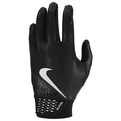 

Nike Boys Nike Youth Alpha Batting Gloves - Boys' Grade School Black/Black/Metallic Silver Size L