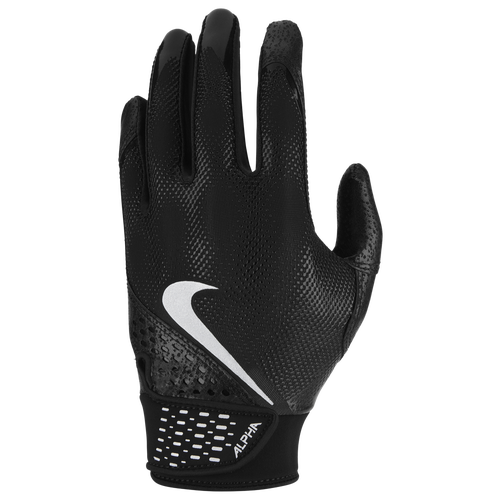 Nike Kids' Boys  Youth Alpha Batting Gloves In Black/black/metallic Silver