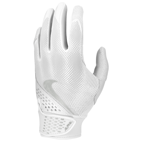 

Nike Boys Nike Youth Alpha Batting Gloves - Boys' Grade School White/White/Metallic Silver Size L