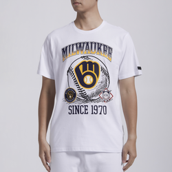 Men's - Pro Standard Brewers GTP SJ T-Shirt - White/White