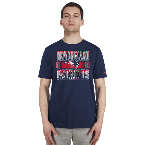 New Era Mens New England Patriots NFL Chant Short Sleeve T-Shirt - - Navy