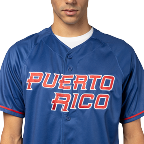 MENS - New Era Puerto Rico FG Jersey - Light Royal Blue/Multi