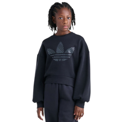 Boys' Grade School - adidas Tonal Silicone Trefoil Crew - Black/Black