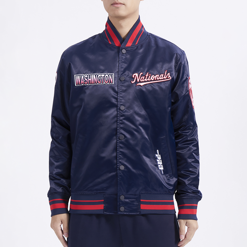 

Pro Standard Mens Pro Standard Wash. Nationals Turn It Up M Rib Satin Jacket - Mens Navy/Red Size S