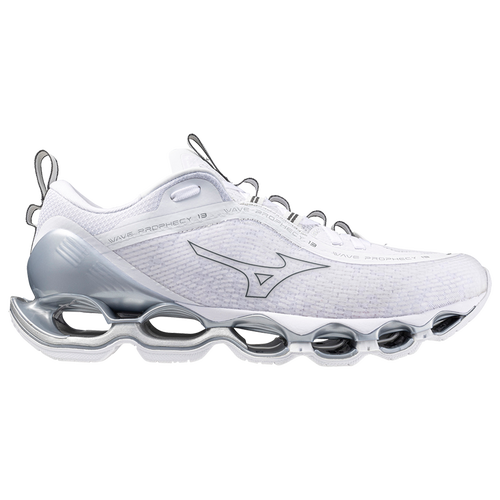 Mizuno Womens  Wave Prophecy 13 In White/metallic Grey