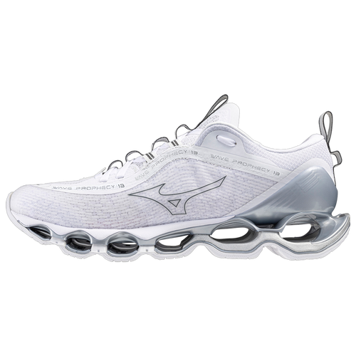 Women s Mizuno Wave Prophecy 13 White Metallic Grey 9