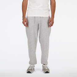 Men's - New Balance French Terry Stacked Logo Joggers  - Grey/White