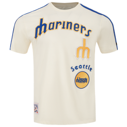 Men's - Pro Standard MARINERS RETRO CLASSIC SJ STRIPED TEE V2 - Royal Blue/Eggshell