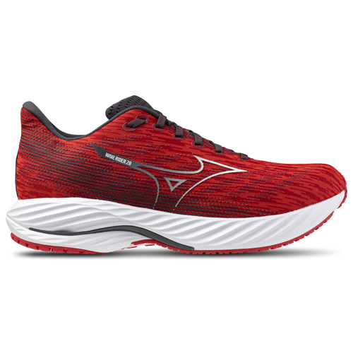 

Mizuno Mens Mizuno Wave Rider 28 - Mens Running Shoes White/High Risk Red Size 9.5