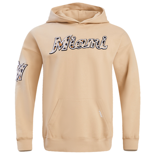 

Pro Standard Mens Miami Marlins Pro Standard Marlins Animal Drop Shoulder Hoodie - Mens Tan/Tan Size M