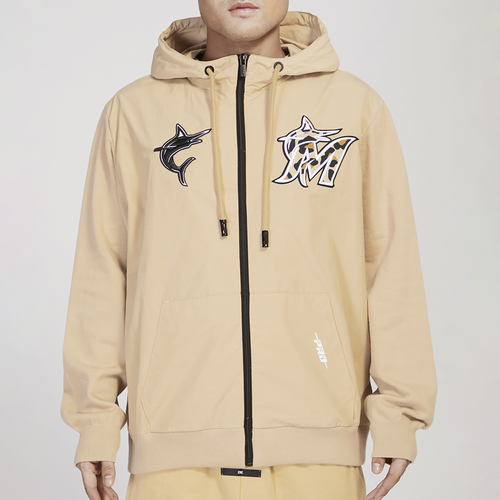 

Pro Standard Mens Miami Marlins Pro Standard Marlins Animal Woven Full-Zip Hoodie - Mens Sandstone/Sandstone Size S