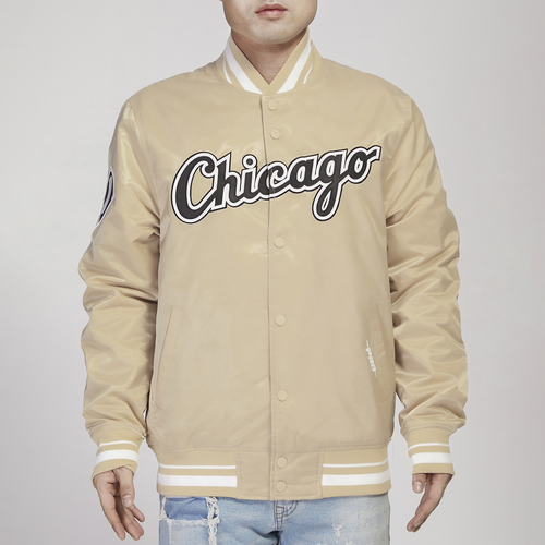 Pro Standard Mens Chicago White Sox  White Sox Animal Satin Jacket In Sandstone/sandstone