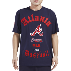 Men's - Pro Standard BRAVES OLD ENGLISH SJ TEE - Midnight Navy