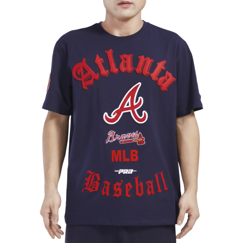 MENS - Pro Standard BRAVES OLD ENGLISH SJ TEE - Midnight Navy